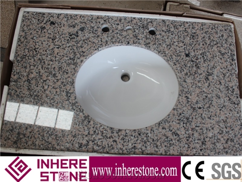 Guangdong Xili Red Granite Engineered Stone Bathroom Tops,Rose Metropolitand,Madame Pink G072 Granite Vanity Top
