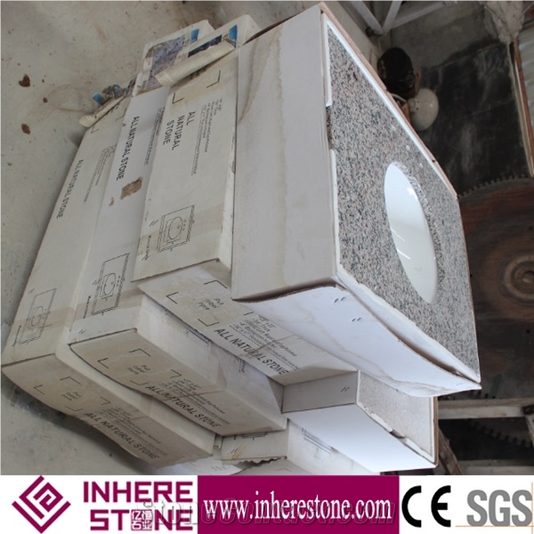 Guangdong Xili Red Granite Engineered Stone Bathroom Tops,Rose Metropolitand,Madame Pink G072 Granite Vanity Top