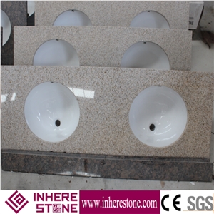 Yellow Rust Granite G682 Bath Tops,Engineered Stone Padang Giallo,Golden Garnet Granite Custom Vanity Tops