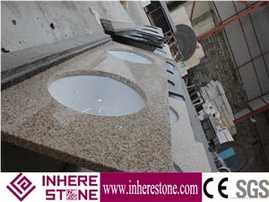 Yellow Rust Granite G682 Bath Tops,Engineered Stone Padang Giallo,Golden Garnet Granite Custom Vanity Tops