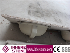 Yellow Rust Granite G682 Bath Tops,Engineered Stone Padang Giallo,Golden Garnet Granite Custom Vanity Tops