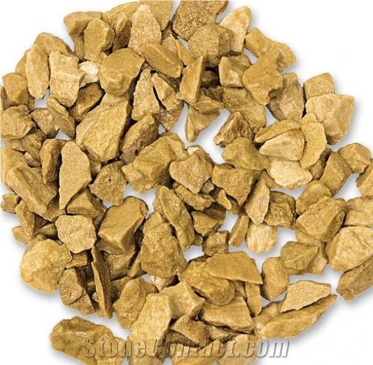 Giallo Mori Marble Gravels, Yellow Marble Pebbles