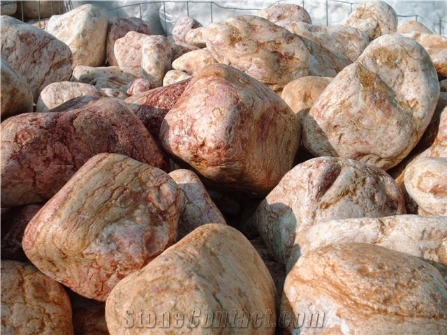 Giallo Reale Marble Pebbles, Yellow Marble Gravels