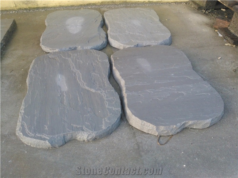 Grey Stepping Stone Crazy, Grey Sandstone Deck Stairs