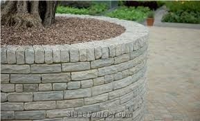 Kandla Grey Block, Grey Sandstone Retaining Wall