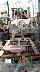 Mandana Sandstone Deck Stairs, Red Stepping Crazy Stone