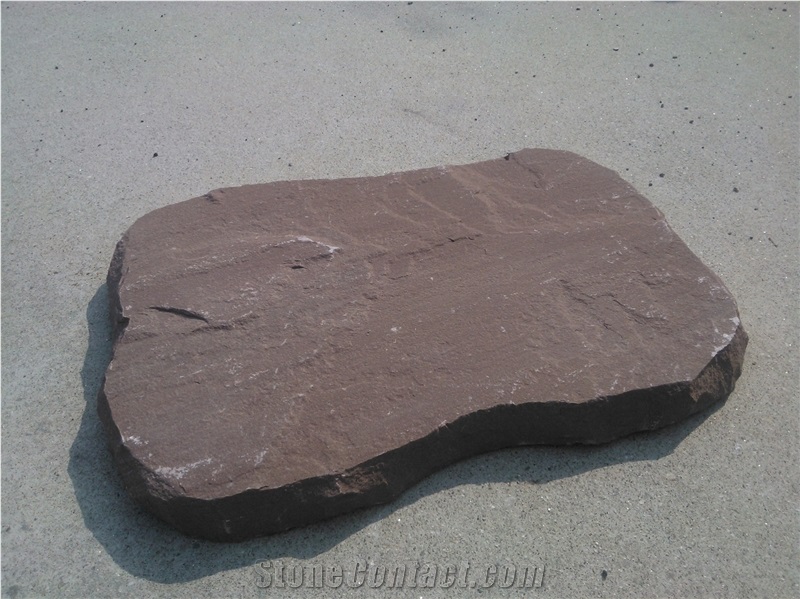 Mandana Sandstone Deck Stairs, Red Stepping Crazy Stone