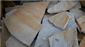 Opus Quartzite Flagstone, Yellow Quartzite Irregular Flagstones