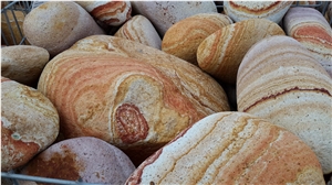 Rainbow Sandstone Pebbles, Multicolor Sandstone Gravels Rainbow Sandstone Pebbles, Multicolor Sandstone Gravels