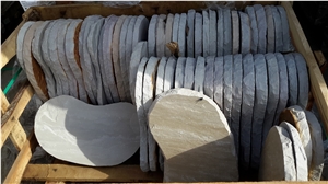 Ravina White Sandstone Stepping Stone, Deck Stones