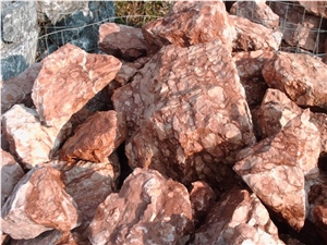 Rosso Verona Ornamental Rock, Red Marble Garden Decor