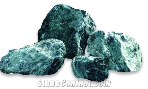 Verde Alpi Marble Ornamental Rock, Green Marble Garden Rocks