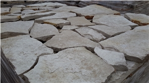 White Limestone Flagstone, Natural Surface