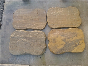 Yelow Sandstone Stepping Stone Crazy, Deck Stairs Yelow Sandstone Stepping Stone Crazy, Deck Stairs