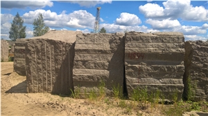 Gp7 Ukrainian Autumn Granite Blocks, Brown Granite Blocks
