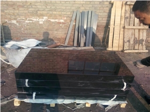 Shanxi Black Granite 6 Sides Polished Rectangular Monuments