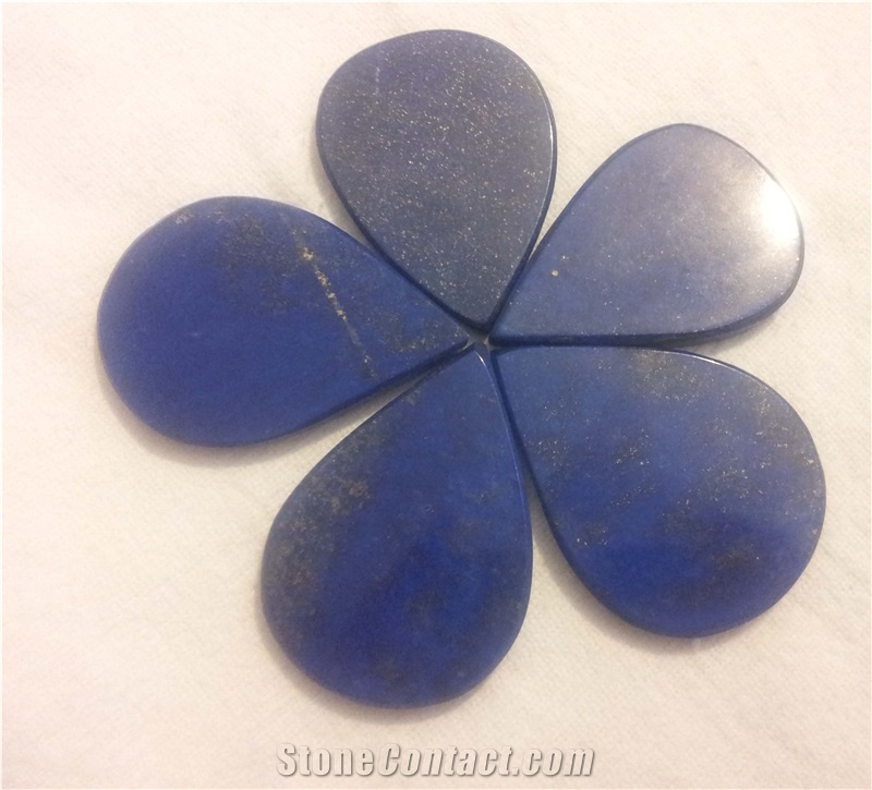 Lapis Tiles Leaf Style, Shape Afghan Lapis Lazuli Stone Polished Lapis Lazuli