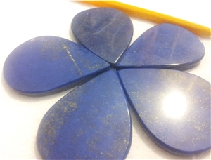 Lapis Tiles Leaf Style, Shape Afghan Lapis Lazuli Stone Polished Lapis Lazuli