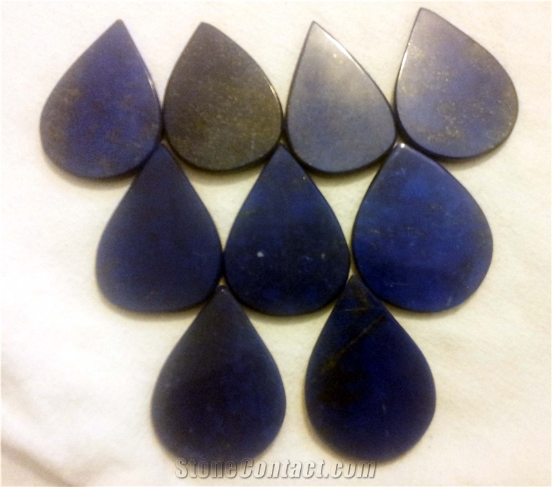 Lapis Tiles Leaf Style, Shape Afghan Lapis Lazuli Stone Polished Lapis Lazuli