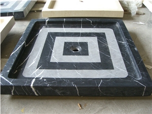 Black Markina,Black Marquina,Nero Marquina Marble Shower Tray / Shower Bases /Interior Stone