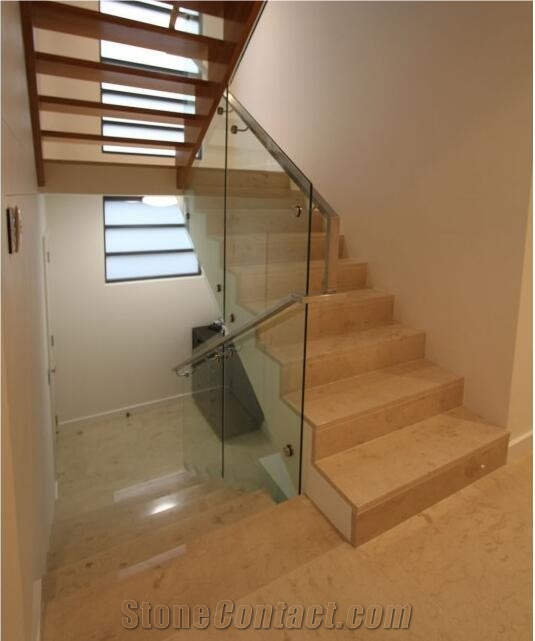 Botticino Sicilia Limestone Building Stone / Coral Stone for Wall & Floor Covering Interior Stone Steps & Stairs