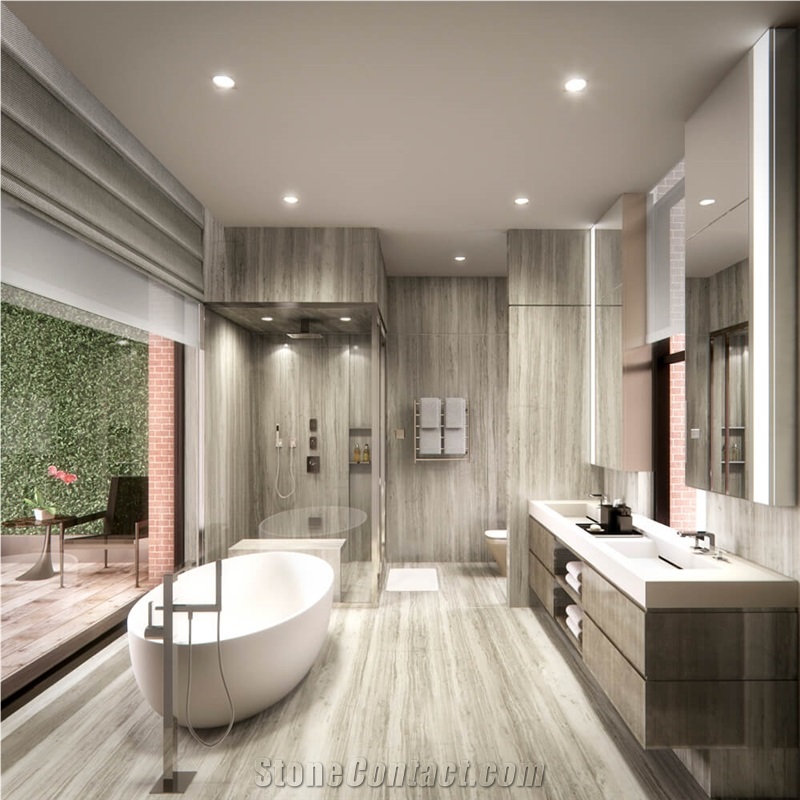 China White Wooden Grain Marble Tile for Bathroom Walling / Hotel Flooring Design/ China Bianco Serpentino Classic Marble Tiles Fpr Wall Cladding