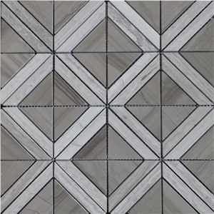 Grey Wooden Grain Marble Tiles Pattern Wall Panel /China Gray Wooden Vein Marble Tiles Pattern Interior Wall Covering