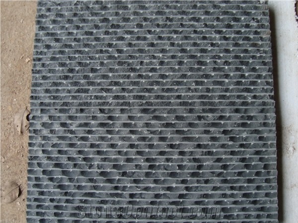 Hainan Black Basalto Mosaic Tiles, China Nero Basalto Lava Stone Mosaic for Bathroom