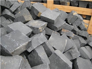Split Face Zhangpu Black Basalt Big Cube Stone Floor Exterior Paving /Cobble Stone Garden Stepping Pavements /Nero Basalto Exterior Pattern Lava Stone Andesite Stone Pavers