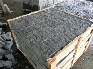 Split Face Zhangpu Black Basalt Cube Stone Floor Exterior Paving /Cobble Stone Garden Stepping Pavements /Nero Basalto Exterior Pattern Cubestone / Cube Stone