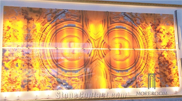 Backlit Onyx Slab Translucent Honey Onyx Tiles Agate Home Decor