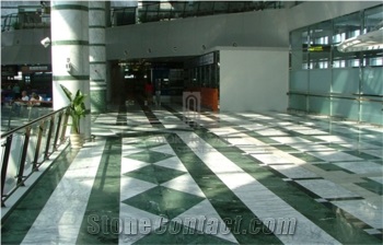 Dandong Green Natural Marble with Lines Grain China Green Marble Tile & Slab