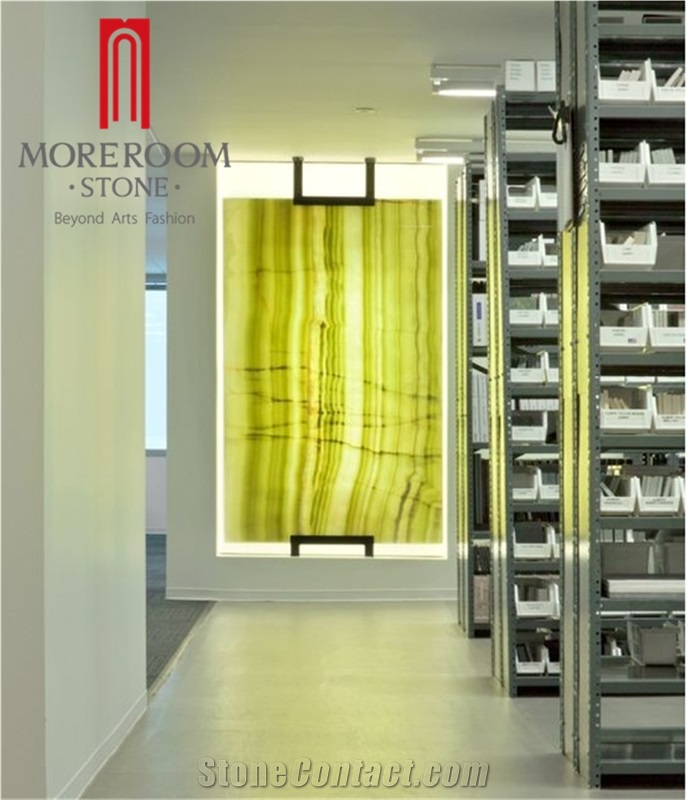 Green Onyx Tile & Slab Interior Wall Wall Design Translucent Onyx Wall