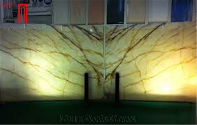 Green Onyx Tile & Slab Interior Wall Wall Design Translucent Onyx Wall