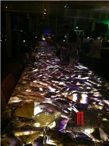 Luxury Europe Style Agate Stone Semiprecious Stone with Backlit for Kitchen Countertops