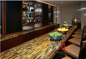 Luxury Europe Style Agate Stone Semiprecious Stone with Backlit for Kitchen Countertops