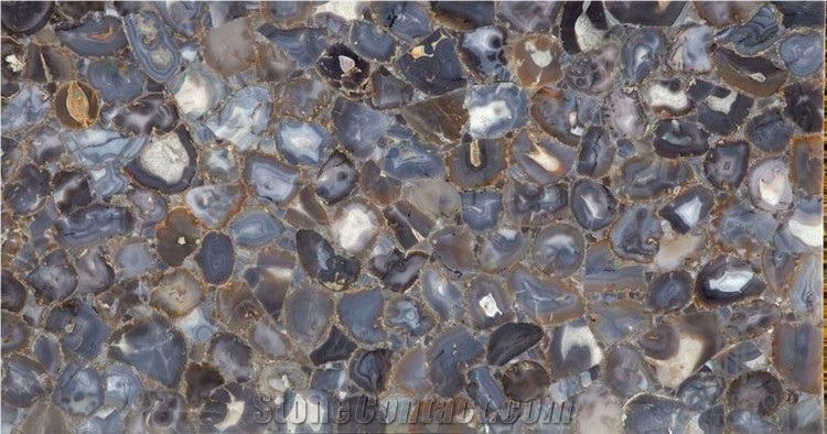 Semi Precious Translucent Agate Stone Home Decor Noir Bijou