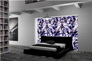 Purple Semi Precious Stone Violet Translucent Agate Slab