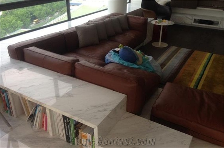 Volakas Marble Kitchen Countertop Greece White Marble Kitchentop Factory Fabrication