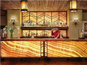 Wooden Pattern Natural Onyx Tile & Slab Popular for Decoration