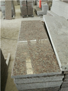 Competitive Price, G687 Granite Staircase, Peach Flower Red Granite Steps & Risers, Taohua Hong Granite Deck Stairs, Xiamen Winggreen Manufacturer
