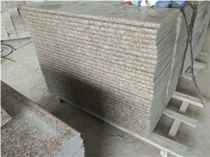 Competitive Price, G687 Granite Staircase, Peach Flower Red Granite Steps & Risers, Taohua Hong Granite Deck Stairs, Xiamen Winggreen Manufacturer
