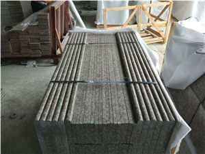 Competitive Price, G687 Granite Staircase, Peach Flower Red Granite Steps & Risers, Taohua Hong Granite Deck Stairs, Xiamen Winggreen Manufacturer