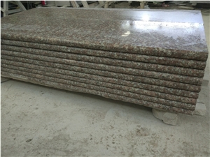 Competitive Price, G687 Granite Staircase, Peach Flower Red Granite Steps & Risers, Taohua Hong Granite Deck Stairs, Xiamen Winggreen Manufacturer