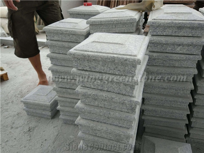 Direct Supply Of G603 Light Grey Granite Pillar Caps, Winggreen Stone