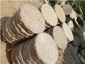 G682 Granite Stepping Stone, Rough Finished Surface Step Stone, Round Shape Step Stone, Rusty Yellow Granite Garden Stepping Paverment, Irregular Shape Step Stone, Xiamen Winggreen Manufacturer