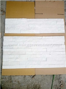 Hot Sale Pure White Quartzite Cultured Stone/Stacked Stones/Veneer Stones Panel for Exterior Decoration and Wall Cladding, Winggreen Stone