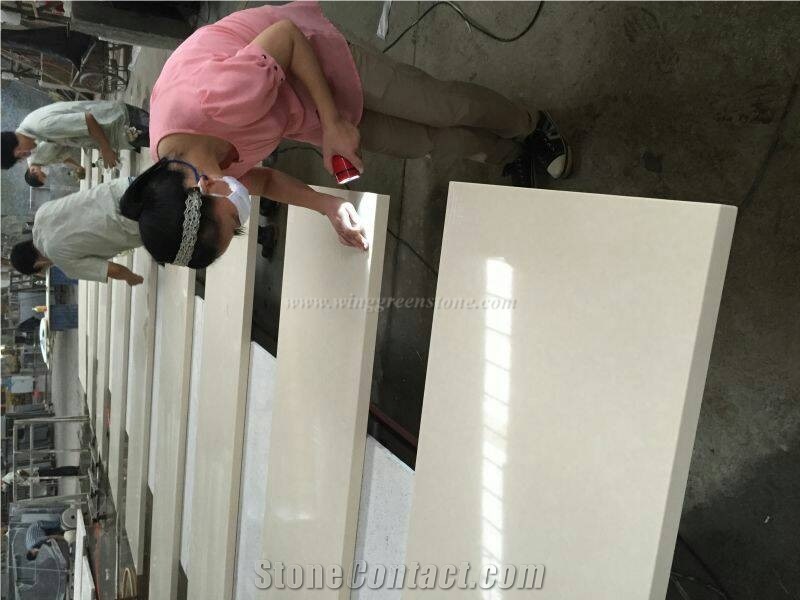 Own Factory, White Quartz Stone Countertops, White Quartz Kitchen Bench Tops, Engineered Stone Kitchen Countertops, Xiamen Winggreen Manufacturer