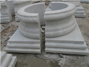 White Marble Hand Carved Columns, White Marble Hollow Columns, White Marble Pedestal Columns, Xiamen Winggreen Manufacturer