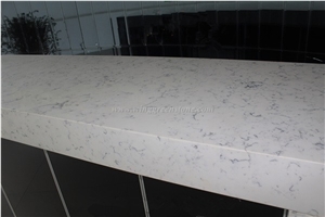 White Quartz Stone Countertops, White Artificial Marble Countertops, Quartz Stone Kitchen Bar Tops, Xiamen Winggreen Manufacturer